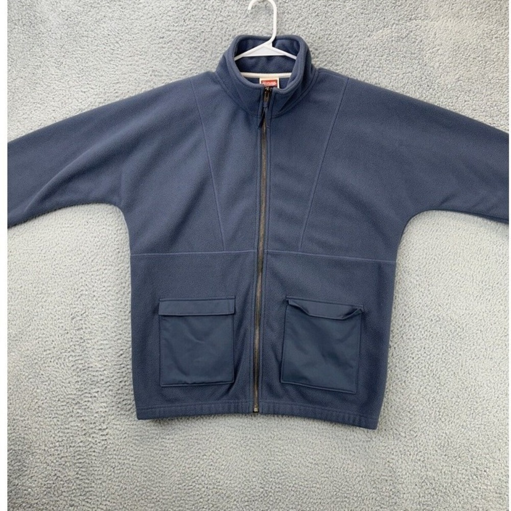 Homage Jacket Adult Medium Blue Full Zip Coat Mock Neck Long Sleeve Pocket Mens